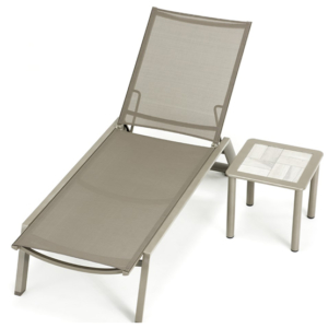 Aruba sun lounger and ceramic side table