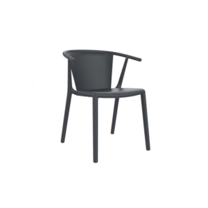 Cadeira com braços Turkey, cor cinza escuro. Uso exterior ou interior
