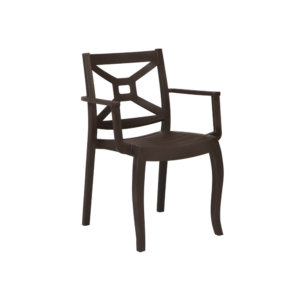 Cadeira de braço Canopus Box, cor castanha, ideal para uso exterior