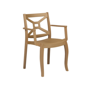 Cadeira de braço Canopus Box,, cor dourada, ideal para uso exterior