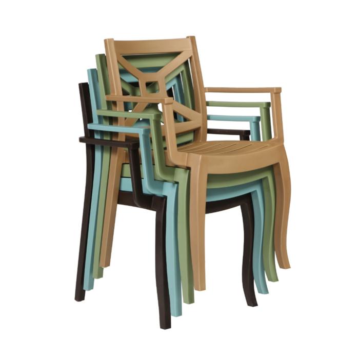 Cadeiras de braço Conjunto de mesa e cadeira de braço Canopus Box, modo empilhável