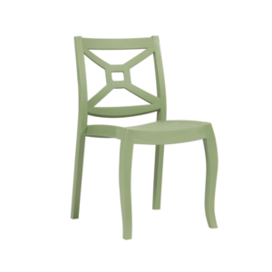 Cadeira Canopus Box sem braços cor verde, ideal para uso exterior