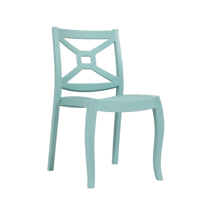Cadeira Canopus Box sem braços cor azul bebé, ideal para exterior