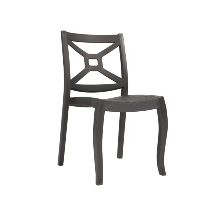 Cadeira Canopus Box sem braços, cor castanha, ideal para uso exterior