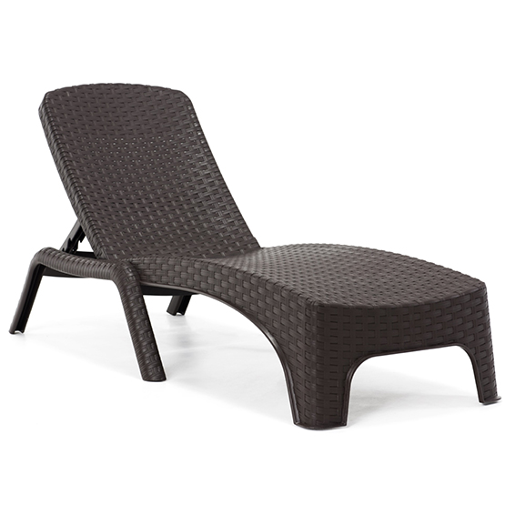 Cuba Sun Lounger, Rattan type, brown colour. Ideal for swimming pool