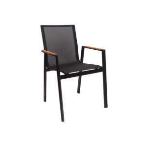 Noémie Cadeira com braços cor preta, para uso exterior