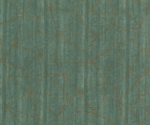 Papel parede verde com formas geométricas dourados