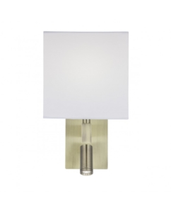 Wall lamp with small reading stand and white lampshade