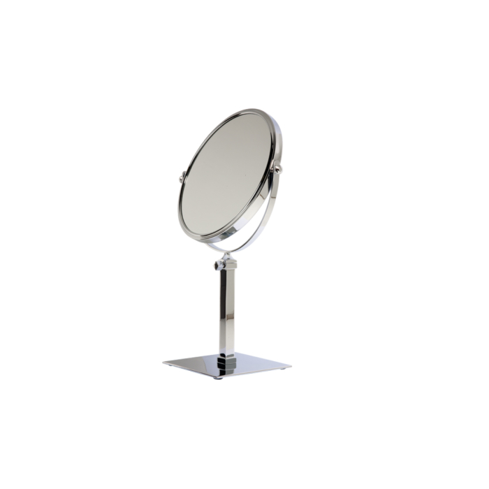 Round table mirror, chrome color, 3x magnification