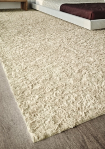 Beige fur rug