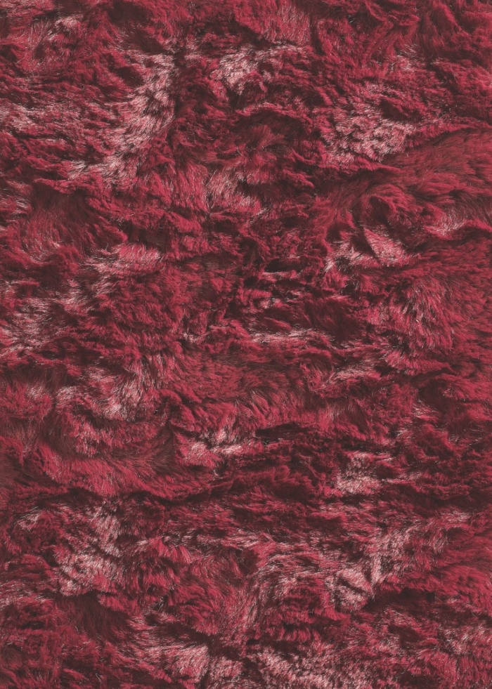 Burgundy fur rug