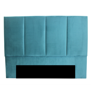 Upholstered headboard with green velvet fabric