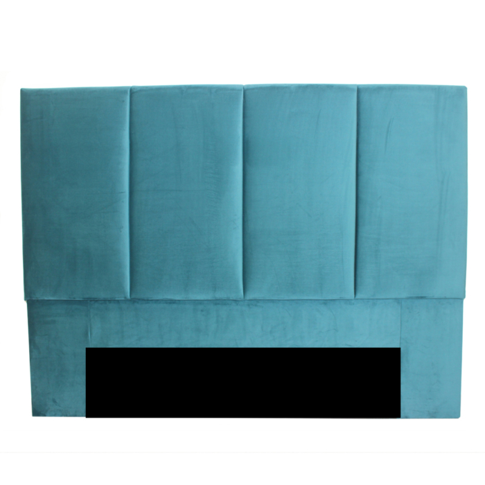 Upholstered headboard with green velvet fabric