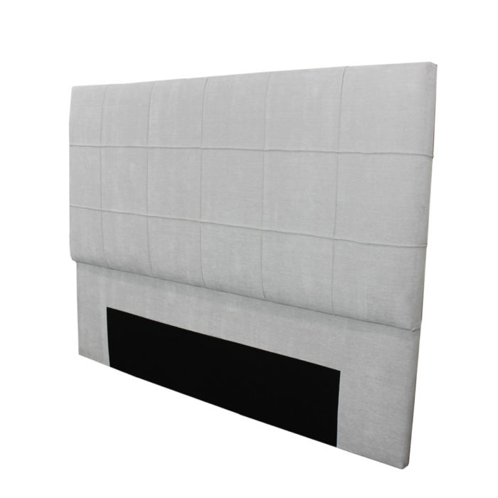 Upholstered headboard with grey fabric