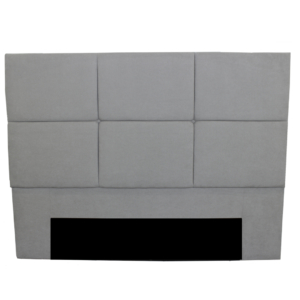 Headboard upholstered with grey fabric