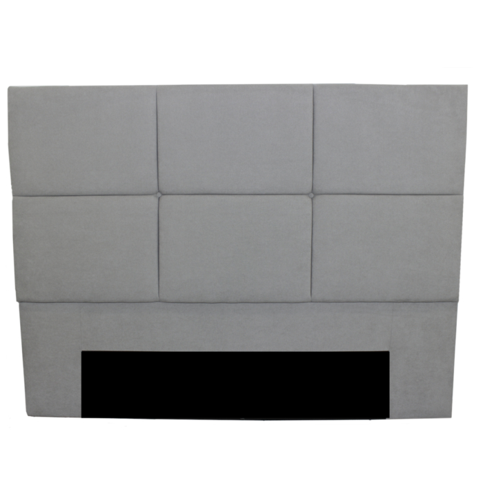 Headboard upholstered with grey fabric