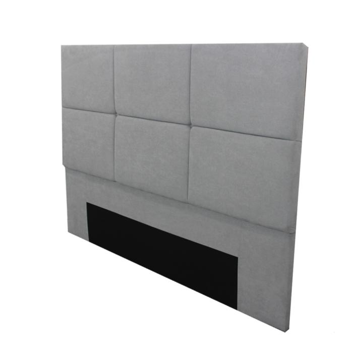 Headboard upholstered with grey fabric