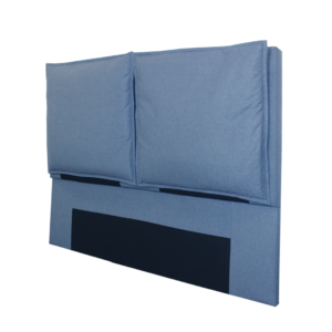 Blue headboard with 2 pillows effect