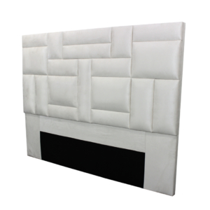 Cabeceira de cama em formato tetris em napa banca