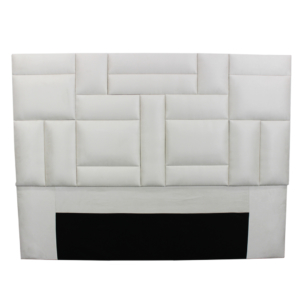 White synthetic marine fabric headboard with tetris pattern