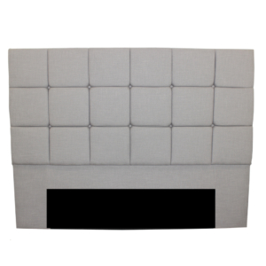 Headboard upholstered with grey fabric