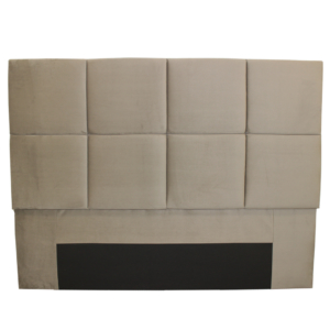 Headboard upholstered with beige fabric