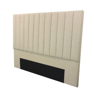 Upholstered headboard with beige fabric