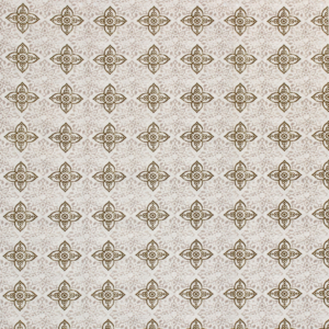 Decorative fabric and for soft upholstery in shades of gold and cream, with tile pattern