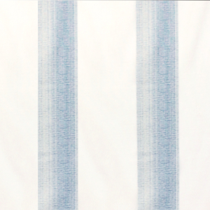 Curtain fabric, with transparency, two verticals stripes, blue and transparent