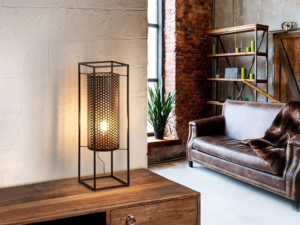 Rectangular black table lamp