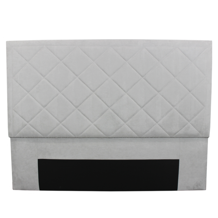 Headboard with diamond pattern with grey fabric