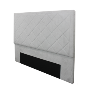 Headboard with diamond pattern with grey fabric