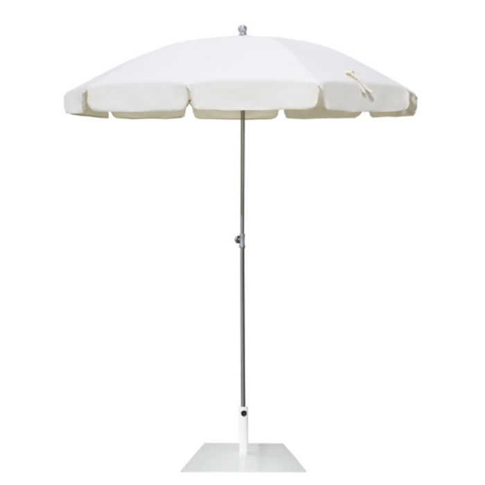 Stainless steel parasol, white, ideal for outdoor terrace, garden or terrace