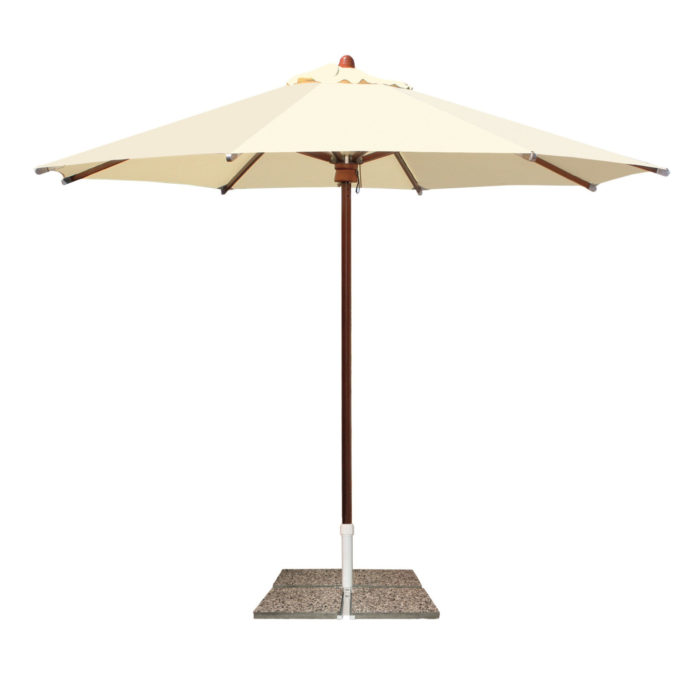 Parasol Madeira bege with wooden stem