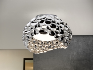 Ceiling lamp, round chrome pendant lamp