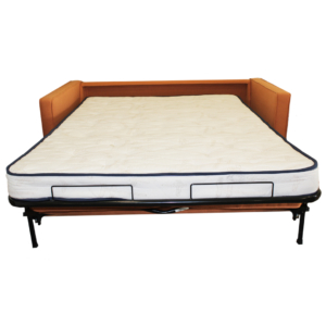 Sofá-cama Majestic cor laranja, com colchão de 140cm