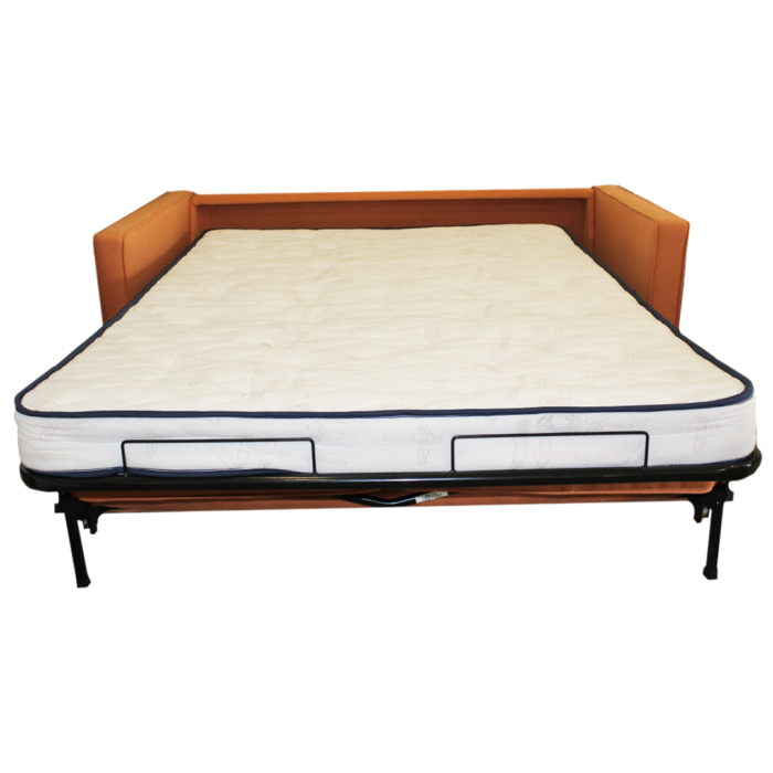 Sofá-cama Majestic cor laranja, com colchão de 140cm