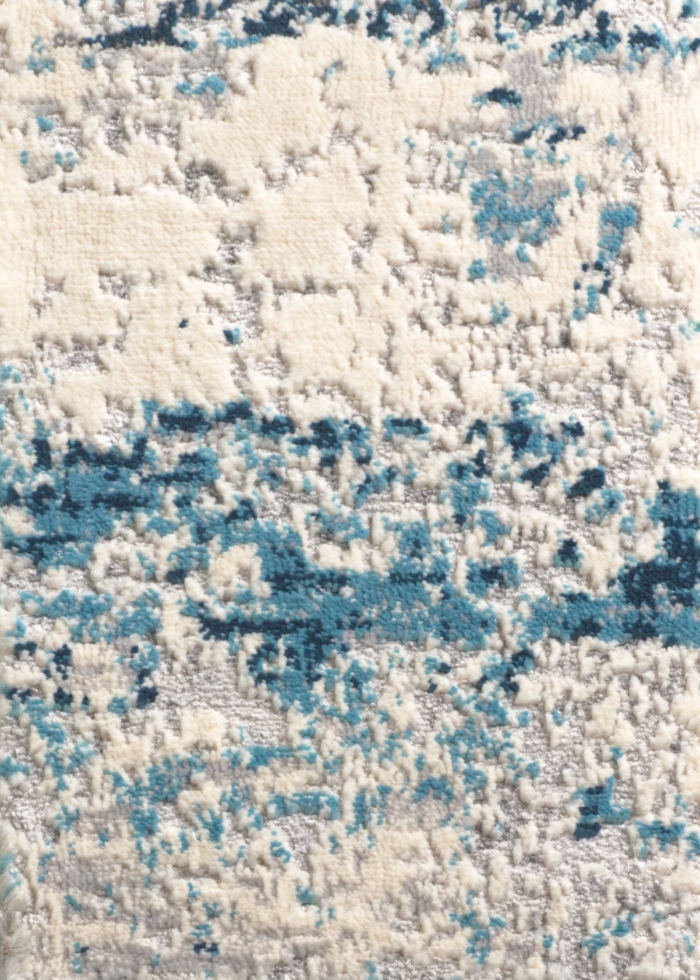 tapete com design abstrato azul claro, azul escuro, branco e cinza