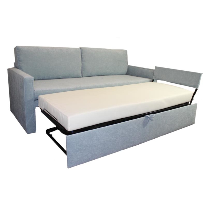 Blue sofa bed with 3 seats