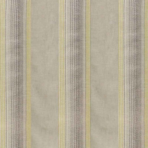 Dark beige fabric for curtain with green and vertical stripes